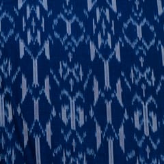 Blue Color Cotton Ikat Fabric