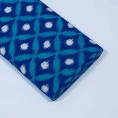 Blue Color Cotton Ikat Fabric