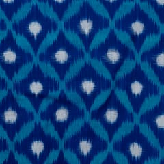 Blue Color Cotton Ikat Fabric