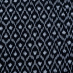 Black Color Cotton Ikat Fabric