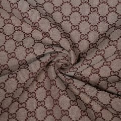 Brown Color Poly Cotton Jacquard Fabric