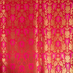 Majenta Color Satin Brocade Fabric (1Meter cut Piece)