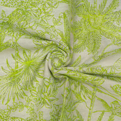 Green Color Cotton Jacquard Fabric