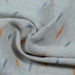 GREY WITH  BLUE  ORANGE  IKAT fabric