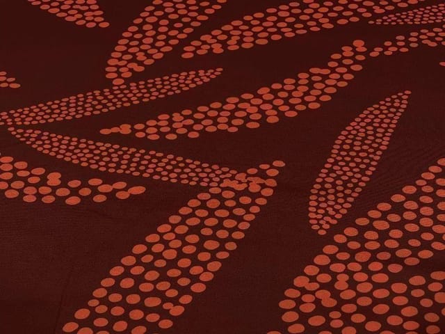 Printed Georgette Brown Orange Abstract