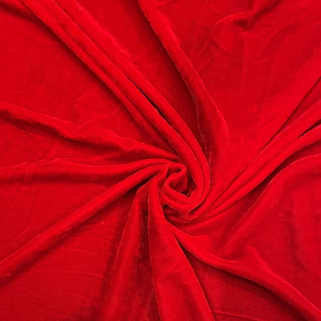 Blood Red Color Velvet Fabric