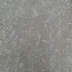 Golden Color Tissue Embroidered Fabric