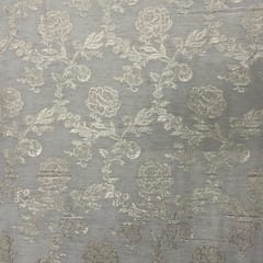 Off White Color Floral Dyeable Jacquard Print Fabric