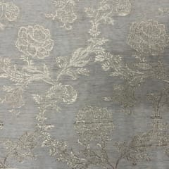 Off White Color Floral Dyeable Jacquard Print Fabric