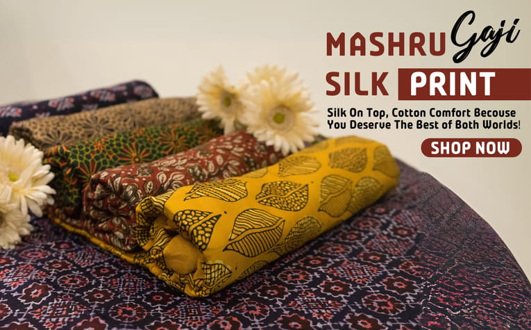 Mashru Gajji silk Ajrakh prints