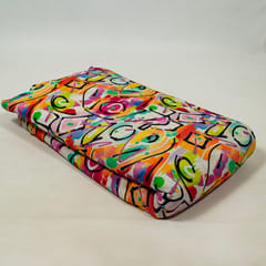 Multi Color Cotton Crush Digital Printed Fabric (75CM Piece)