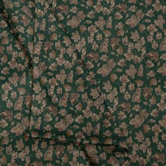 Green Color Printed Knitted Suede Fabric