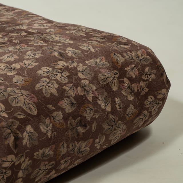 Brown Color Printed Knitted Suede Fabric