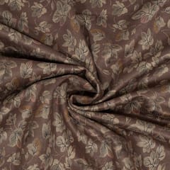 Brown Color Printed Knitted Suede Fabric