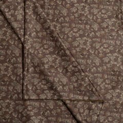 Brown Color Printed Knitted Suede Fabric