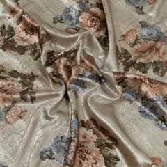 Silver Foil Printed Crepe Fabric