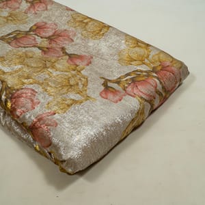 Golden Foil Printed Crepe Fabric