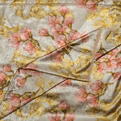 Golden Foil Printed Crepe Fabric