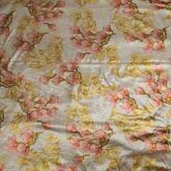 Golden Foil Printed Crepe Fabric