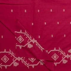 Majenta Color Jamdani Cotton Jacquard Fabric