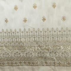 Dyeable Upada Silk Embroidered Fabric