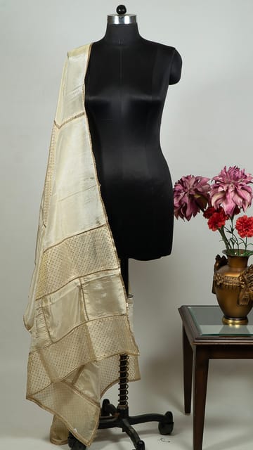 Dyeable Tissue Upada Silk Embroidered Dupatta