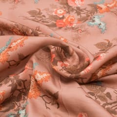 Linen Satin Printed Fabric