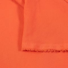 Orange Color Bubble Lycra Georgette fabric