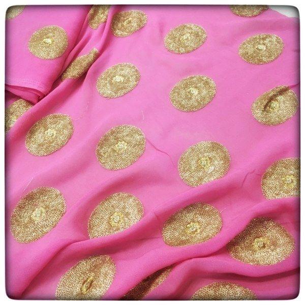 Georgette Embroidery(1 mtr cut piece)