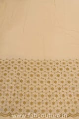 Cotton Border Zari Embroidered Fabric