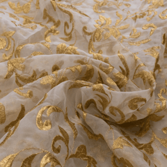 Organza Zari Embroidered Fabric