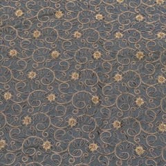 Poly Dupion Thread Embroidered Fabric