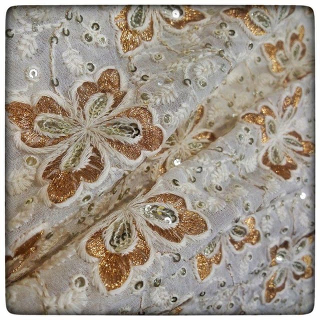 Georgette Embroidered Fabric