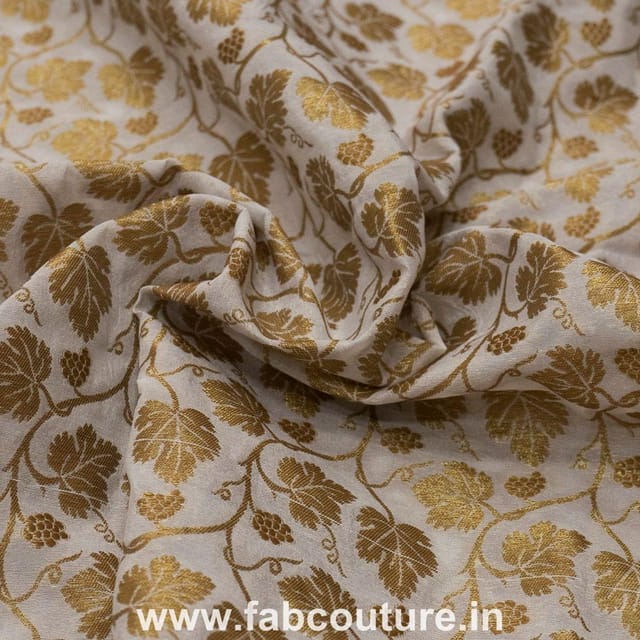 White Jacquard Silk fabric