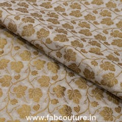 White Jacquard Silk fabric