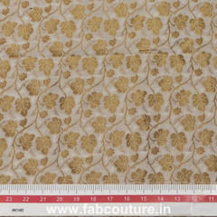 White Jacquard Silk fabric