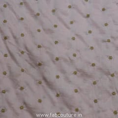 Pink Color Monga Silk Booti Embroidery fabric