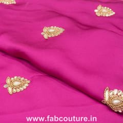 Marina Satin Handwork Embroidered Fabric