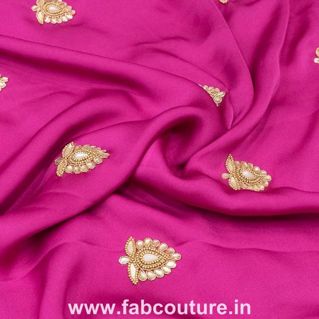 Marina Satin Handwork Embroidered Fabric