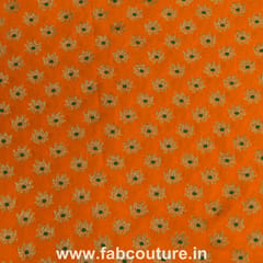 Dark Orange Color Brocade with Antique Mina Booti fabric