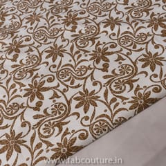 Beige Printed Fabriced Cotton Lycra