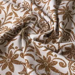 Beige Printed Fabriced Cotton Lycra