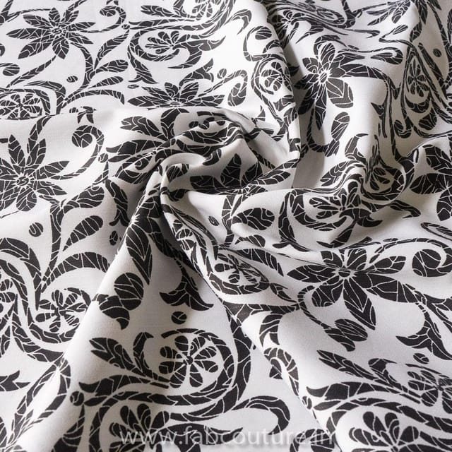 Black and White Cotton Lycra fabric