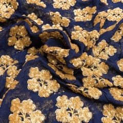 Georgette Sequins Embroidered Fabric