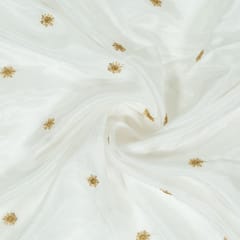 White Dyeable Monga Silk Embroidery