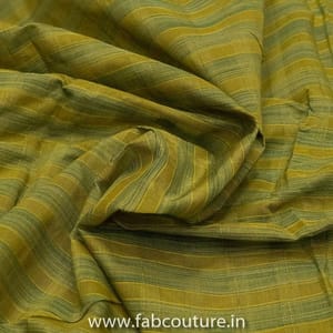 Green Chanderi Silk Stripes fabric