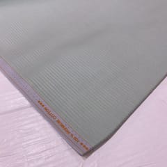 Green Strips on Grey Glace Cotton Printed Fabric