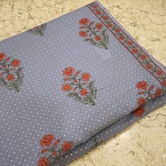 Grey Color Cambric Printed Fabric