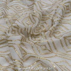 White Georgette Embroidery (1.7 mtr cut piece)