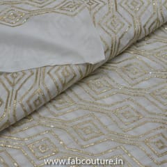 White Georgette Embroidery (1.7 mtr cut piece)